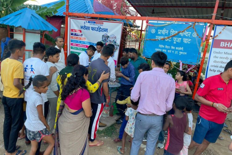 Ration distribution on the ground